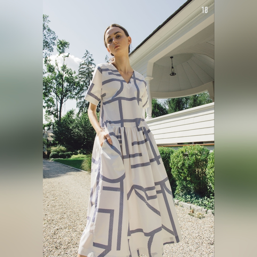 Kal Reiman Shirt Dress Geo Print‎